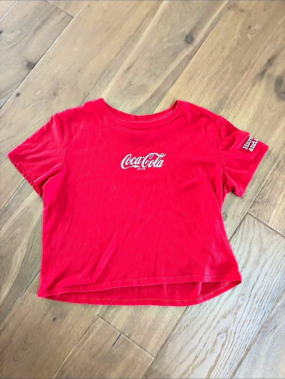 Coca-Cola Have a Coke and a Smile Cropped Graphic T-Shirt Graphic Tee